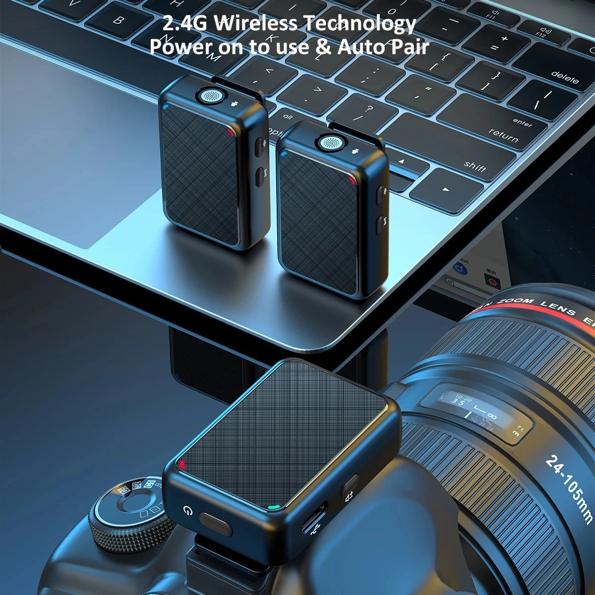 Microphone Lavalier Sans Fil ZUIDID V8 – Système Audio Pro pour Live & Vlog image 3