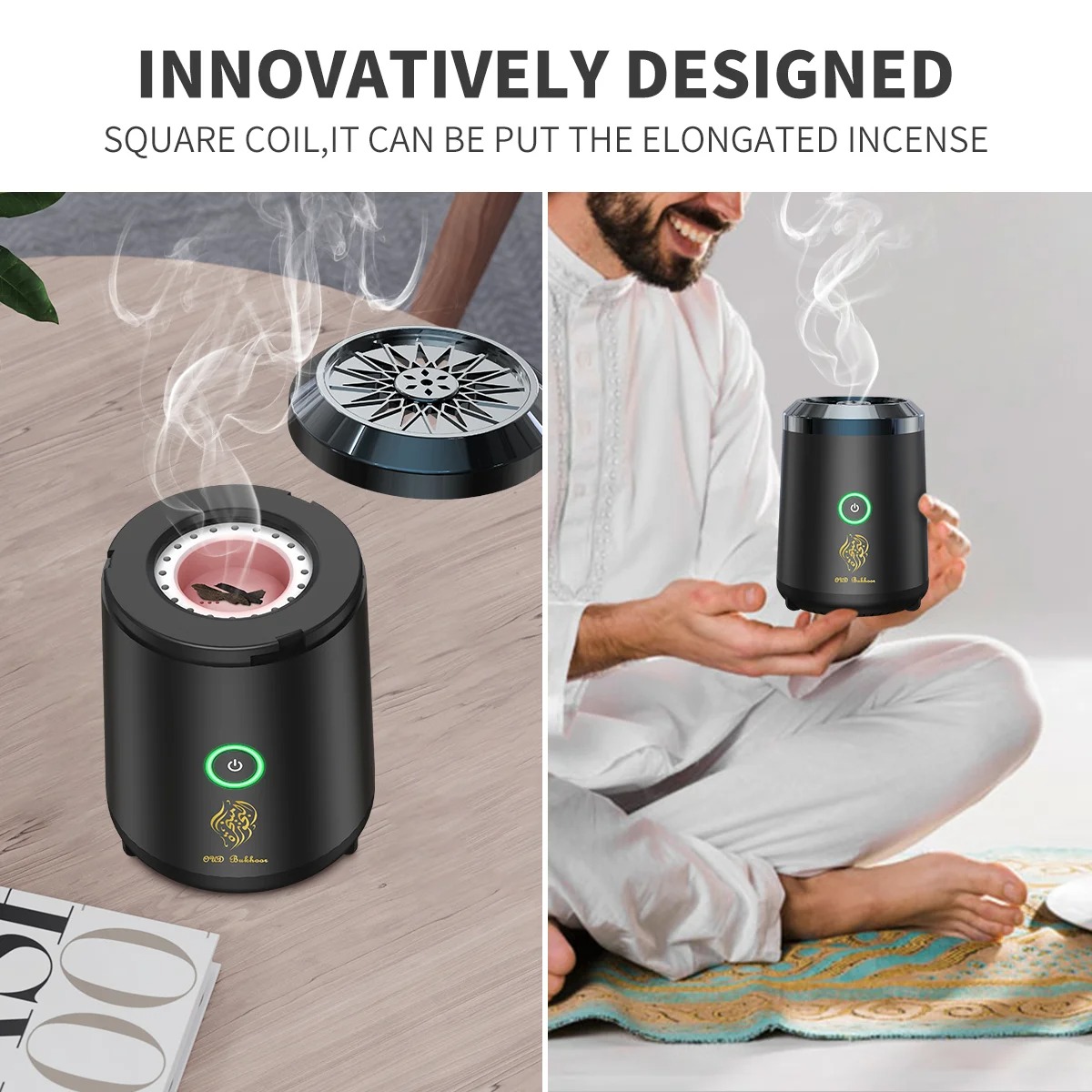 Mini Brûleur d'Encens Électronique Arabe – Diffuseur Bakhoor Portable USBimage-2