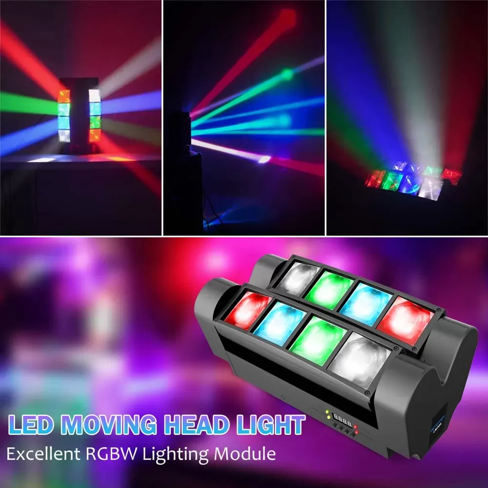 Mini Lumière de Scène LED Araignée avec Tête Mobile.image-2