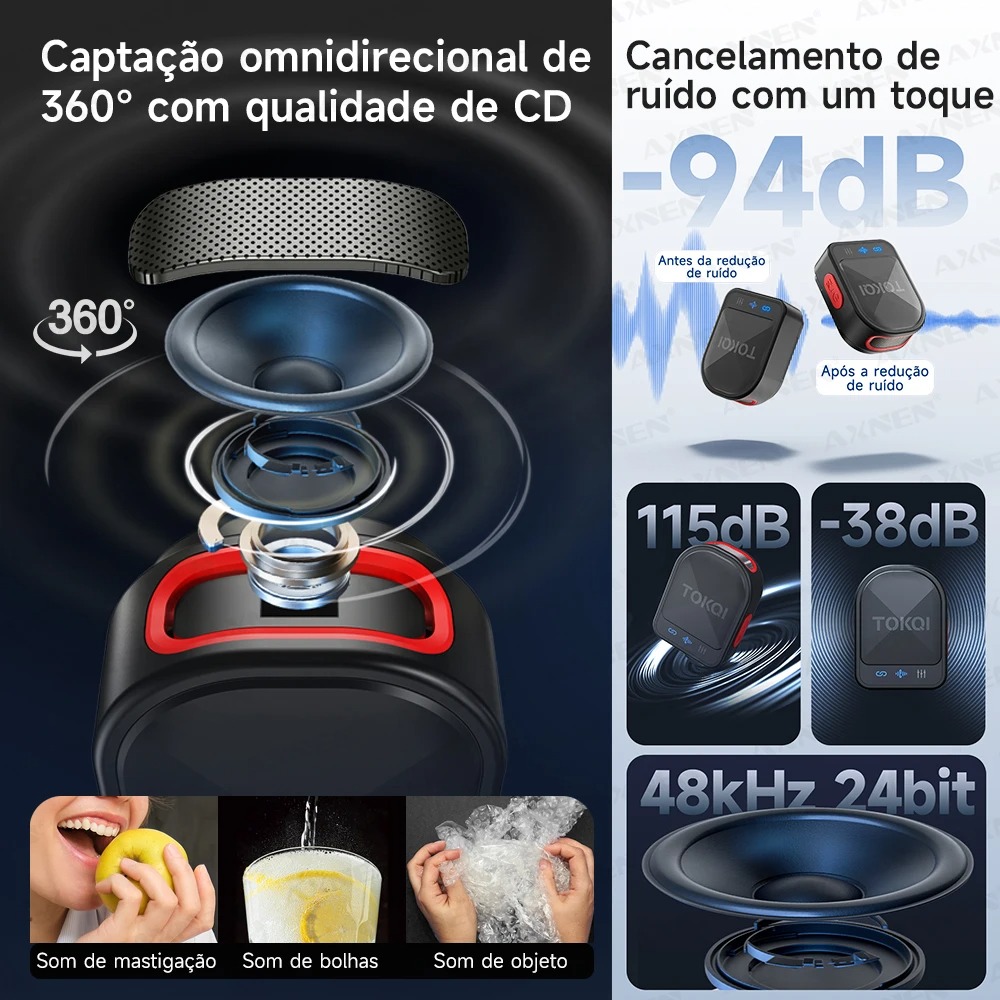 Mini Microphone Lavalier Sans Fil Professionnel – Micro-Cravate avec Réduction de Bruit ENCimage-2