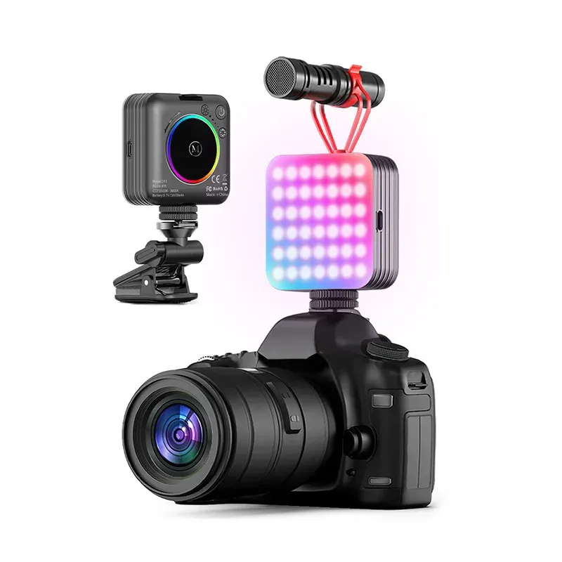 Mini Torche LED RGB D12 / D12S – Éclairage Photo & Vidéo Portable 2000mAh avec Multi-Sizing Cold Shoe image 1