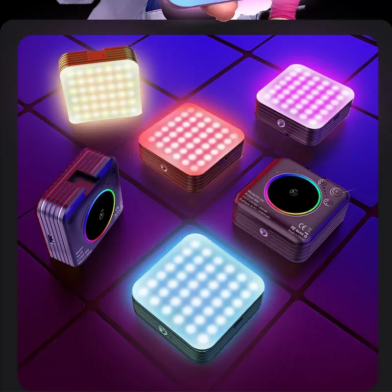 Mini Torche LED RGB D12 / D12S – Éclairage Photo & Vidéo Portable 2000mAh avec Multi-Sizing Cold Shoeimage-2