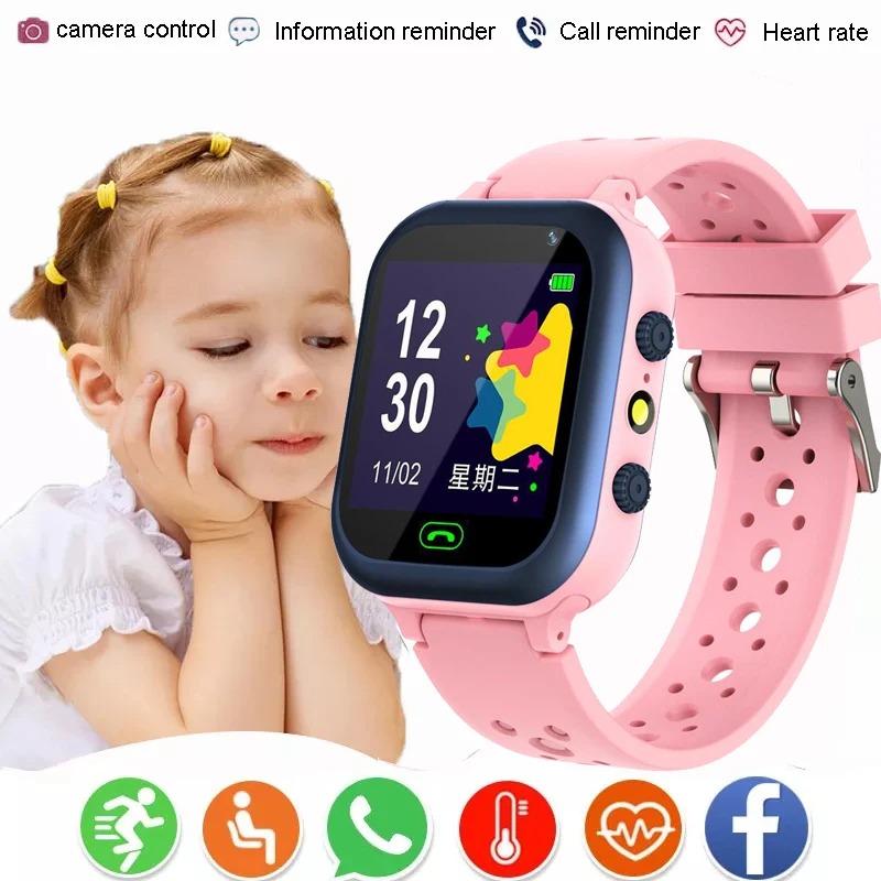 Montre Connectée Enfant Two-way Call Téléphone Montre Touch Screen Pour Enfants Sos Bleu à Prix