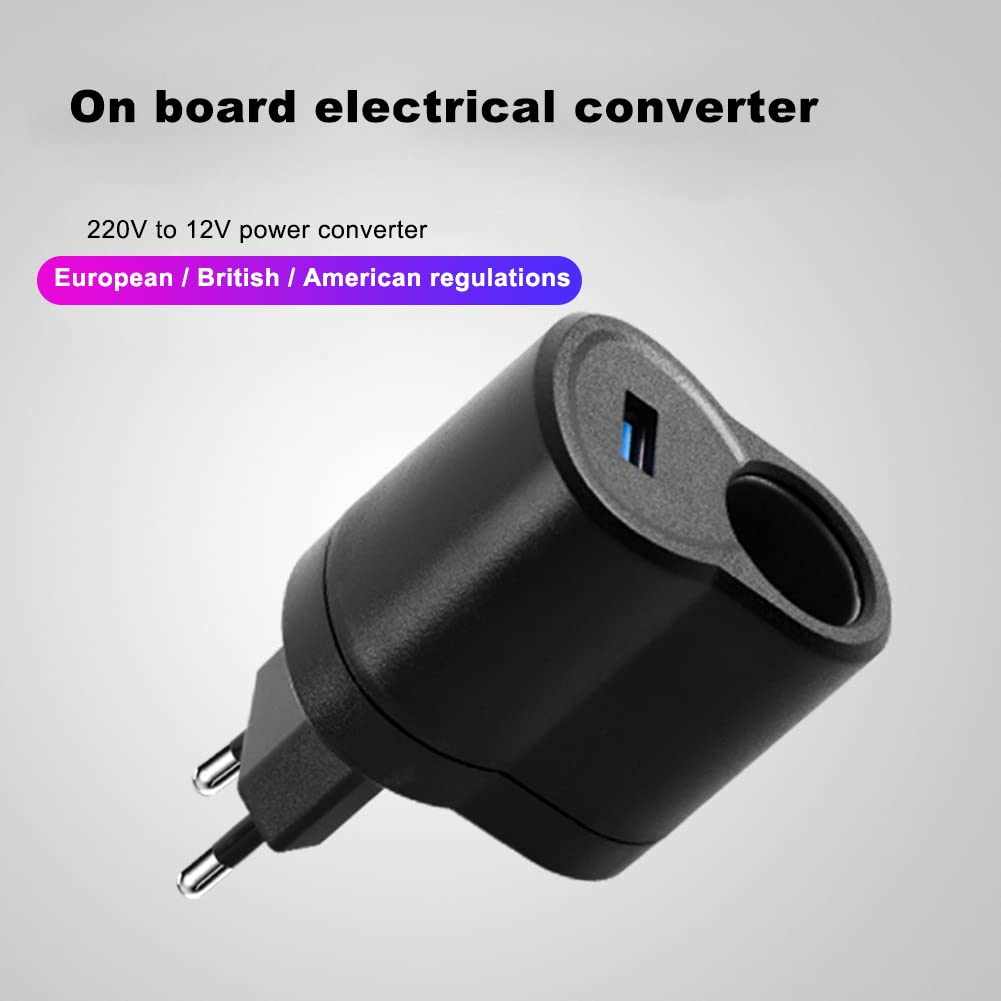 MoreChioce Convertisseur Tension AC-DC – Adaptateur Allume-Cigare 110V-220V vers 12V image 1