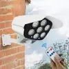 Motion Sensor Solar Light Bullet Security Camera Shape with remote control image 1