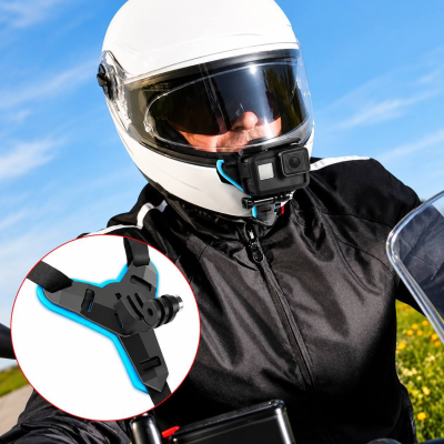 MotoGrip Helmet Mount – Fixation Mentonnière Casque Moto pour Caméra d'Action & Téléphone