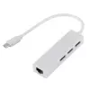 Multiple USB-C USB 3.1 Type C to RJ45 Ethernet Lan Adapter Hub whiteimage-2