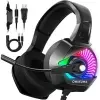 Onikuma Casque Gaming Pro K6 RGB LED filaire réduction de bruit pour PS4/XBOX/PC/Mobile image 1