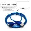 OR  USB 2.0 mâle à femelle câble de synchronisation transfert les données d'extension-Blue-3Mimage-2