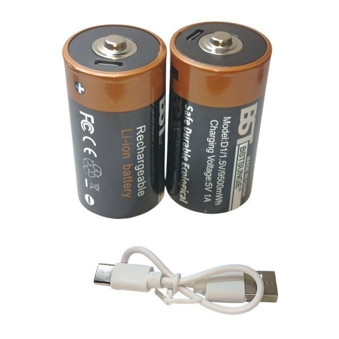 Pack 2 Piles LR20 Rechargeables USB-C – Spécial Chauffe-Eau 9500 mWh