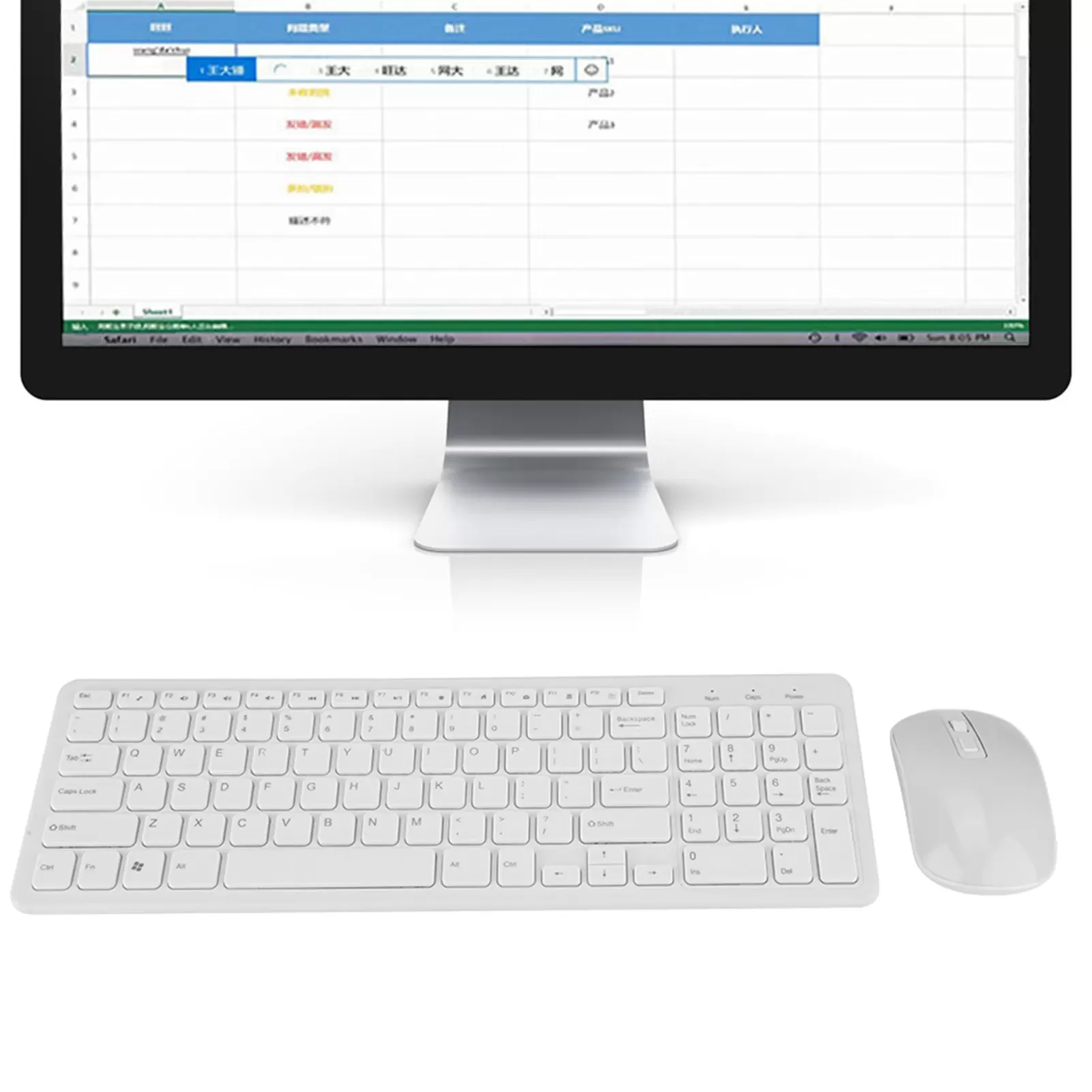 Pack Clavier et Souris Sans-Fil Blanc Ultra-Minceimage 4