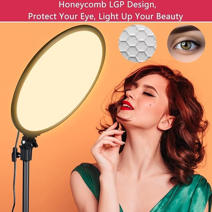 Pack Éclairage Studio PF-33 — Projecteur LED Rond Tactile & Télécommandé + Trépied Ajustable 2 Mètres image 3