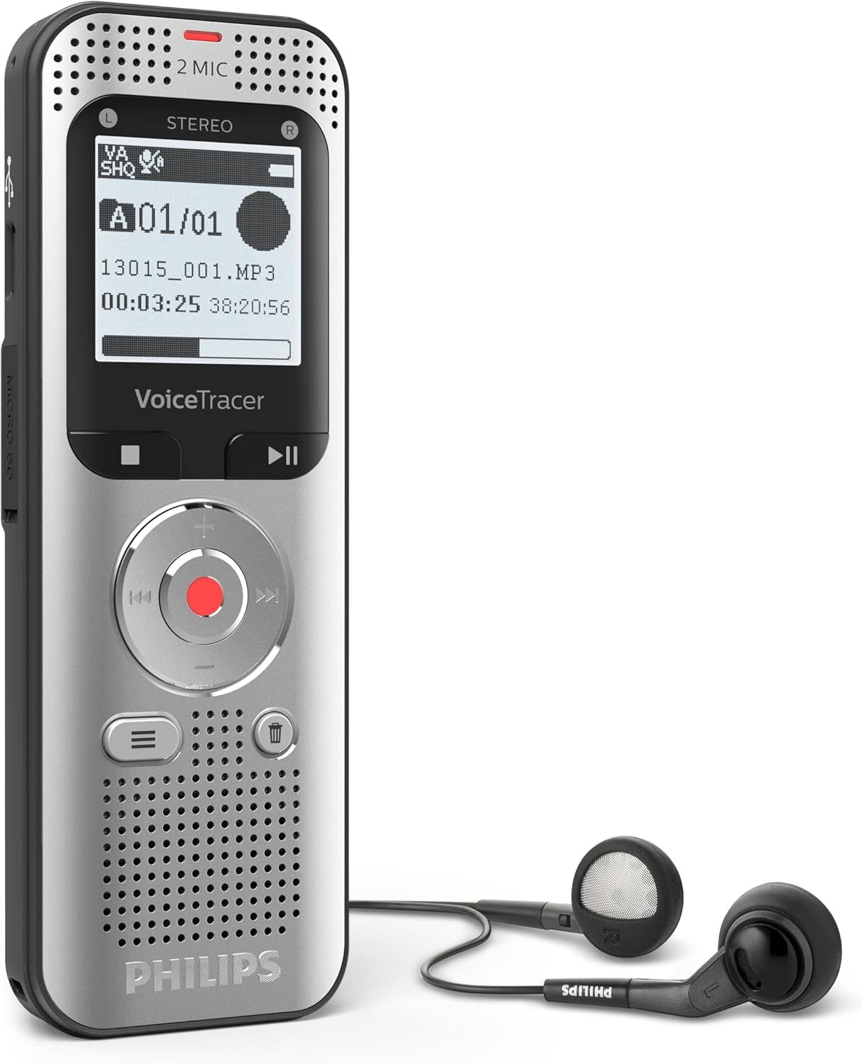 Philips Voice Tracer DVT2050/00 – Enregistreur Audio Numérique avec Double Microphone - 8.GB image 3