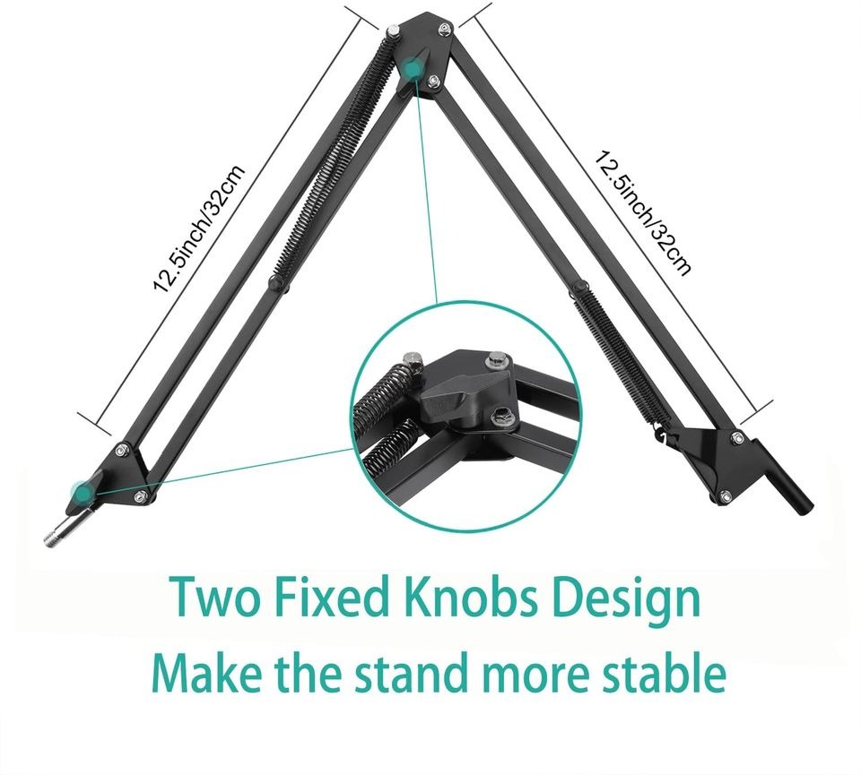 Pied de Microphone Professionnel Réglable – Support Studio Haute Stabilitéimage-2