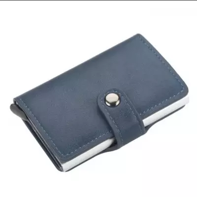 Portefeuille Miniwallet anti détournement de données des cartes RFID et NFC  Bleu