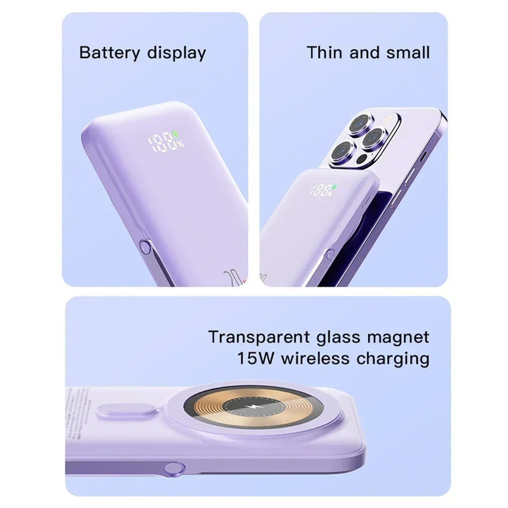 Power Bank MagSafe Transparent 10000mAh avec Charge Rapide 20Wimage-2