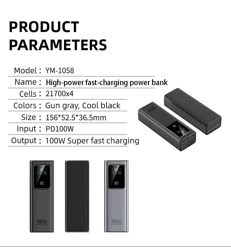 Royal - Powerbank 100W PD 20000mAh – Chargeur Ultra Rapide pour Macbook et PC Portableimage 4