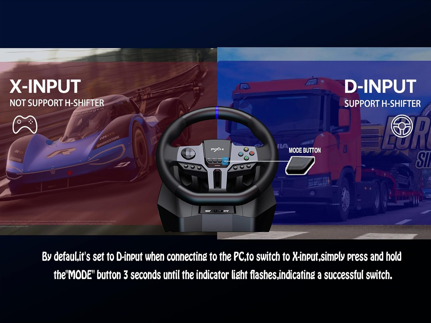 PXN V9 Gen2 – Volant de Course Gaming avec Pédales Magnétiques et Levier de Vitesse image 3