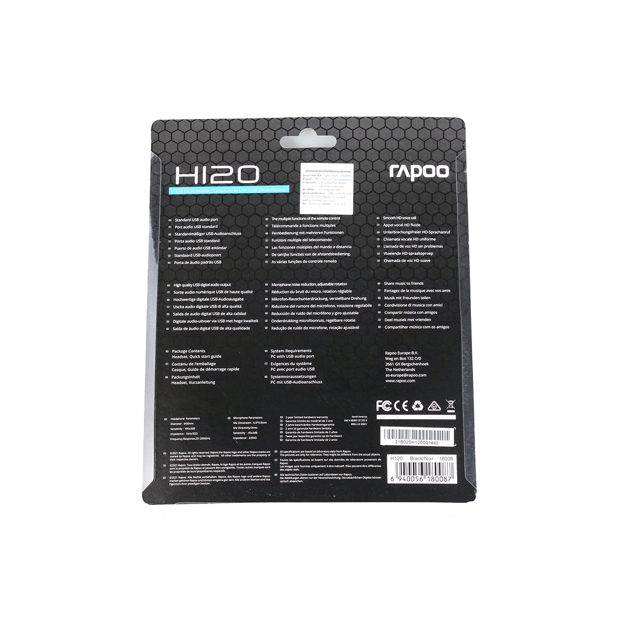 Rapoo H120 Casque Stéréo Filaire USB – Micro-Casque de Bureau pour Télétravail et Appelsimage 4