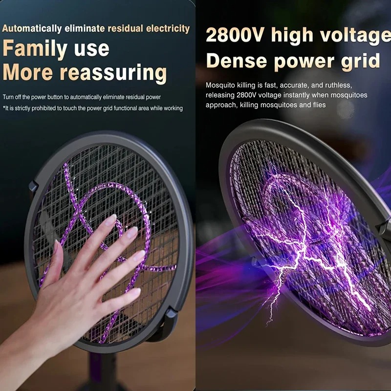 Raquette Anti-Moustique 2-en-1 – Télescopique et Rechargeable USBimage-2