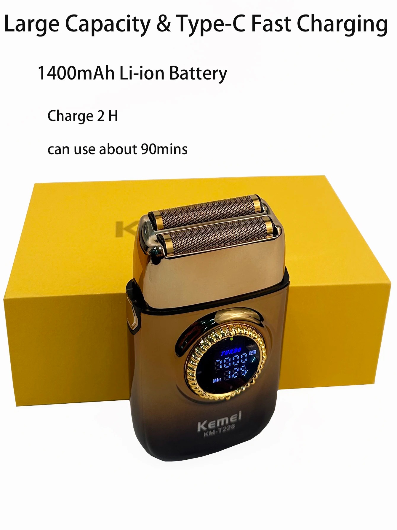 Rasoir Électrique Kemei T228 Polyvalent – Rasage de Tête Chauve et Rasoir à Barbe, Écran LED, Aste image 3