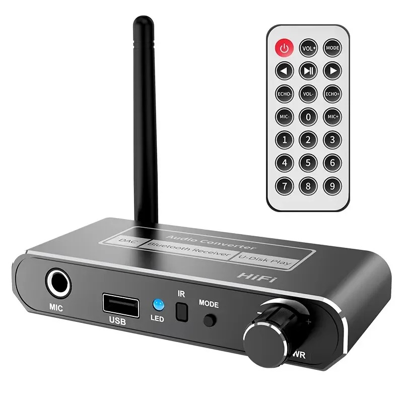 Récepteur Audio HiFi Bluetooth 5.2 – Convertisseur DAC avec Sorties RCA & Aux