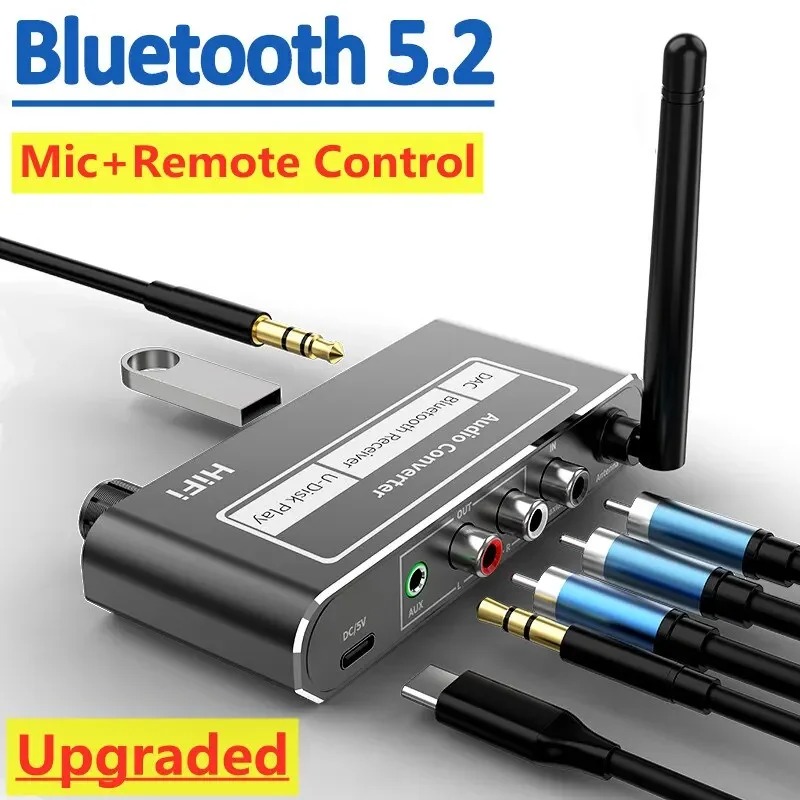 Récepteur Audio HiFi Bluetooth 5.2 – Convertisseur DAC avec Sorties RCA & Auximage 4