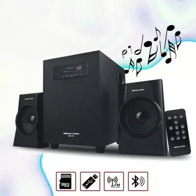 GENERALE - Revolution Subwoofer Puissant + 2 Haut parleurs Bluetooth, Radio & Port Usb / SD