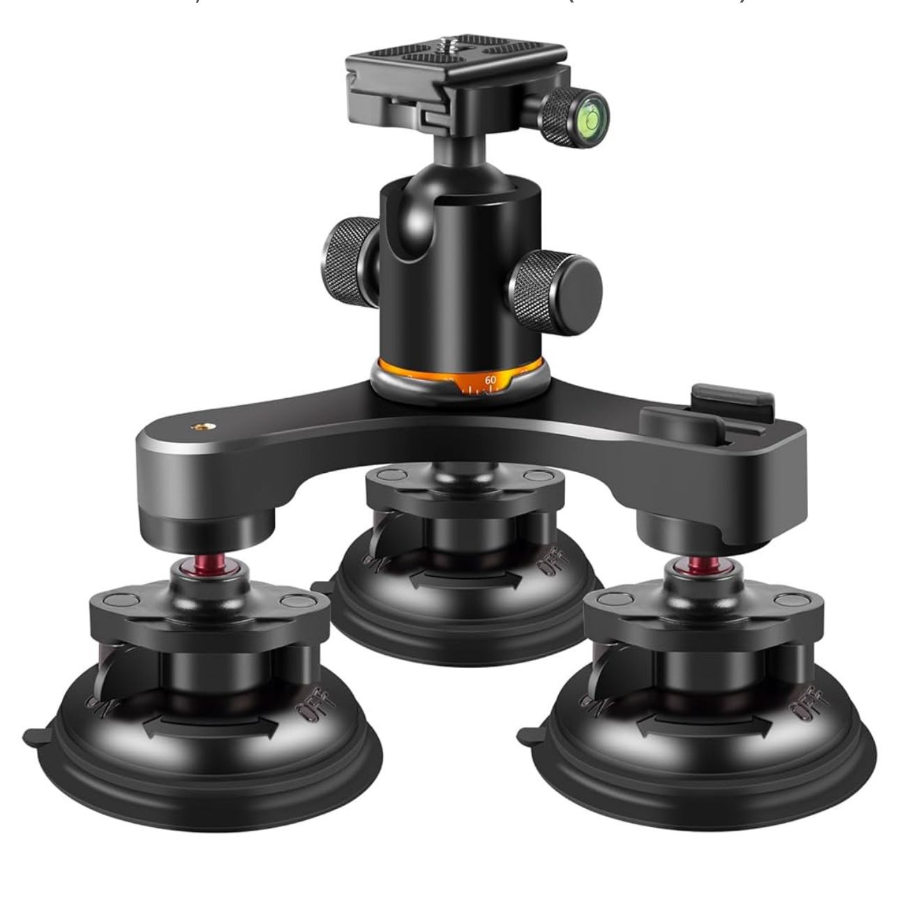 GENERALE - REYGEAK Pro Mount : Fixation Voiture Triple Ventouse 360° pour DSLR/GoPro