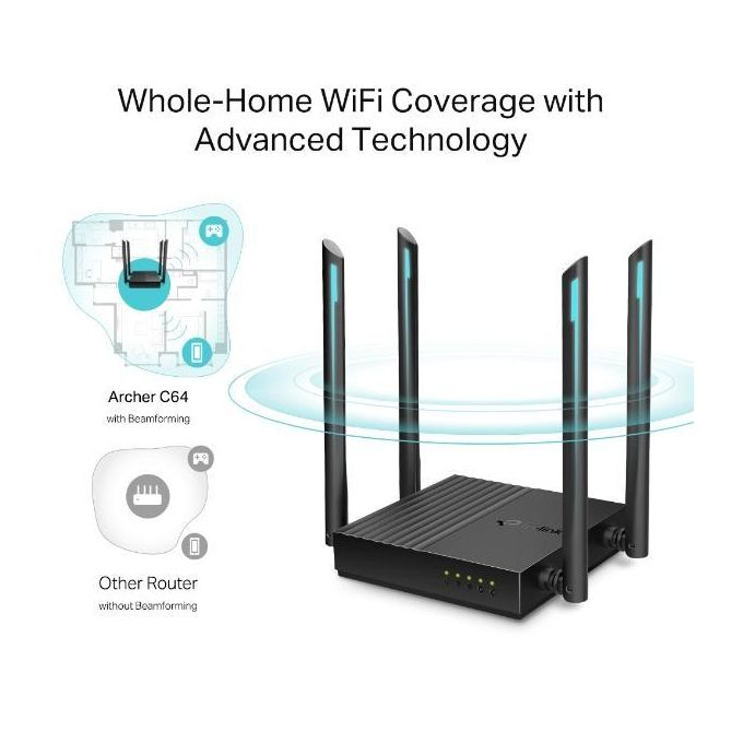 Routeur & Point d'Accès Wi-Fi 5 Gigabit TP-Link Archer C64 – AC1200 Dual-Band Spécial Fibre Optique image 3