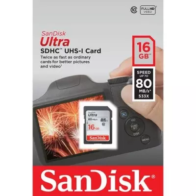 GENERALE - Sandisk Carte Mémoire SDXC 16 Go SanDisk Ultra jusqu\'à 80 Mo/s, Classe 10
