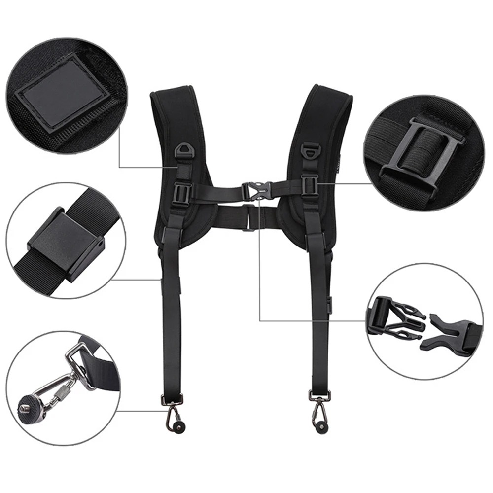 Sangle de Décompression pour Appareil Photo DSLR - Mousse Confortable - Dégagement Rapide - Noireimage-2