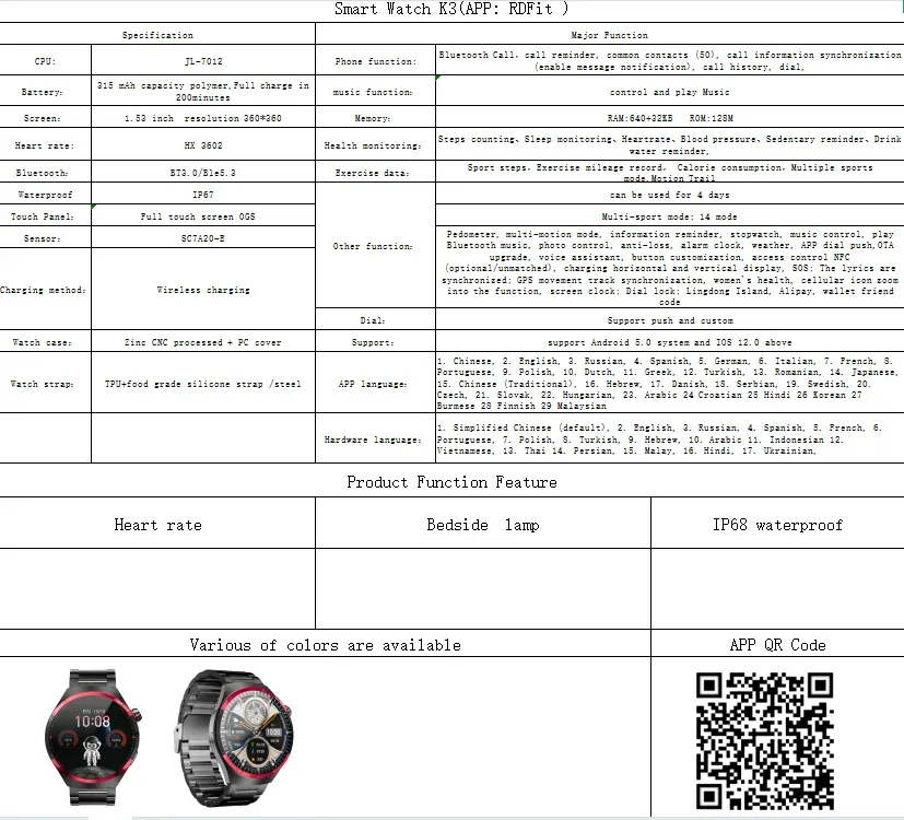 Smart Watch SK39 Black – Montre Connectée avec Appel Bluetooth et Paiement Hors Ligne image 3