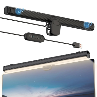 Smiling Shark BY-03 Monitor Light Bar Magnétique – Lampe d'Écran Anti-Éblouissement 3 Couleurs Dimmable Orientable 90°
