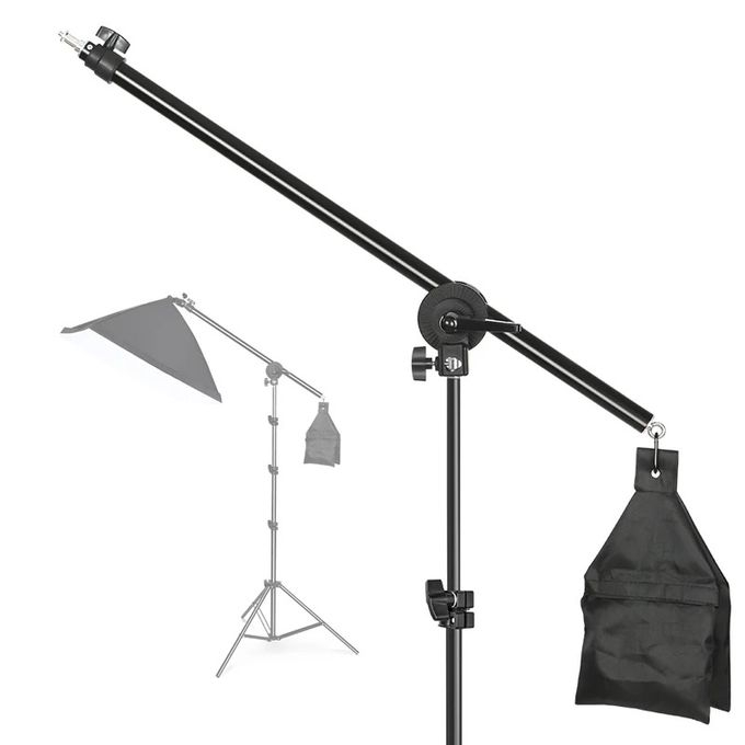 Softbox Studio Photo 50x70 - Éclairage Continu 4 Ampoules avec Bras Horizontal pour Unboxing & Content Creatorsimage-2