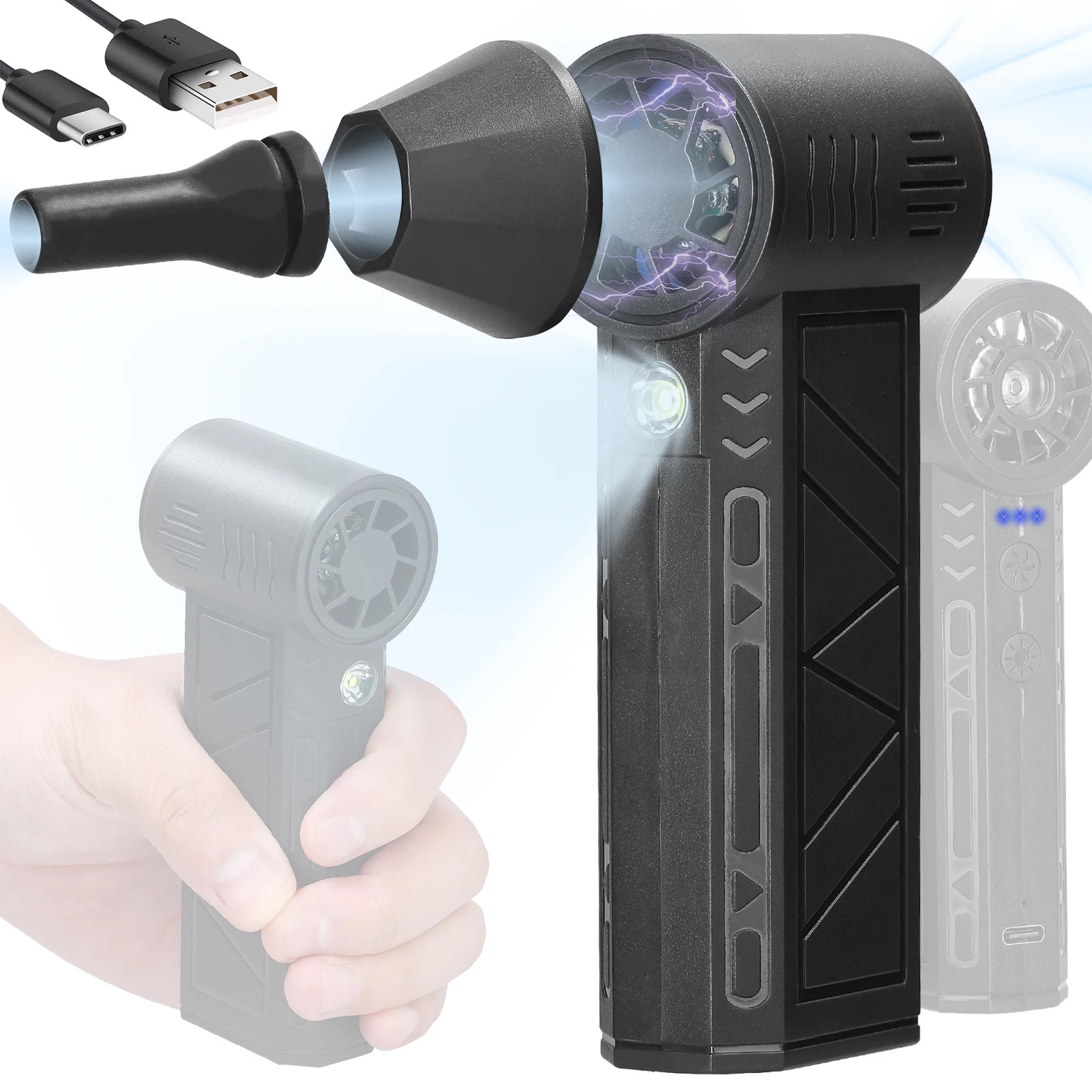 Souffleur Turbo Jet ZY7400-PRO – 130 000 tr/min, Ventilateur Violent Multifonction