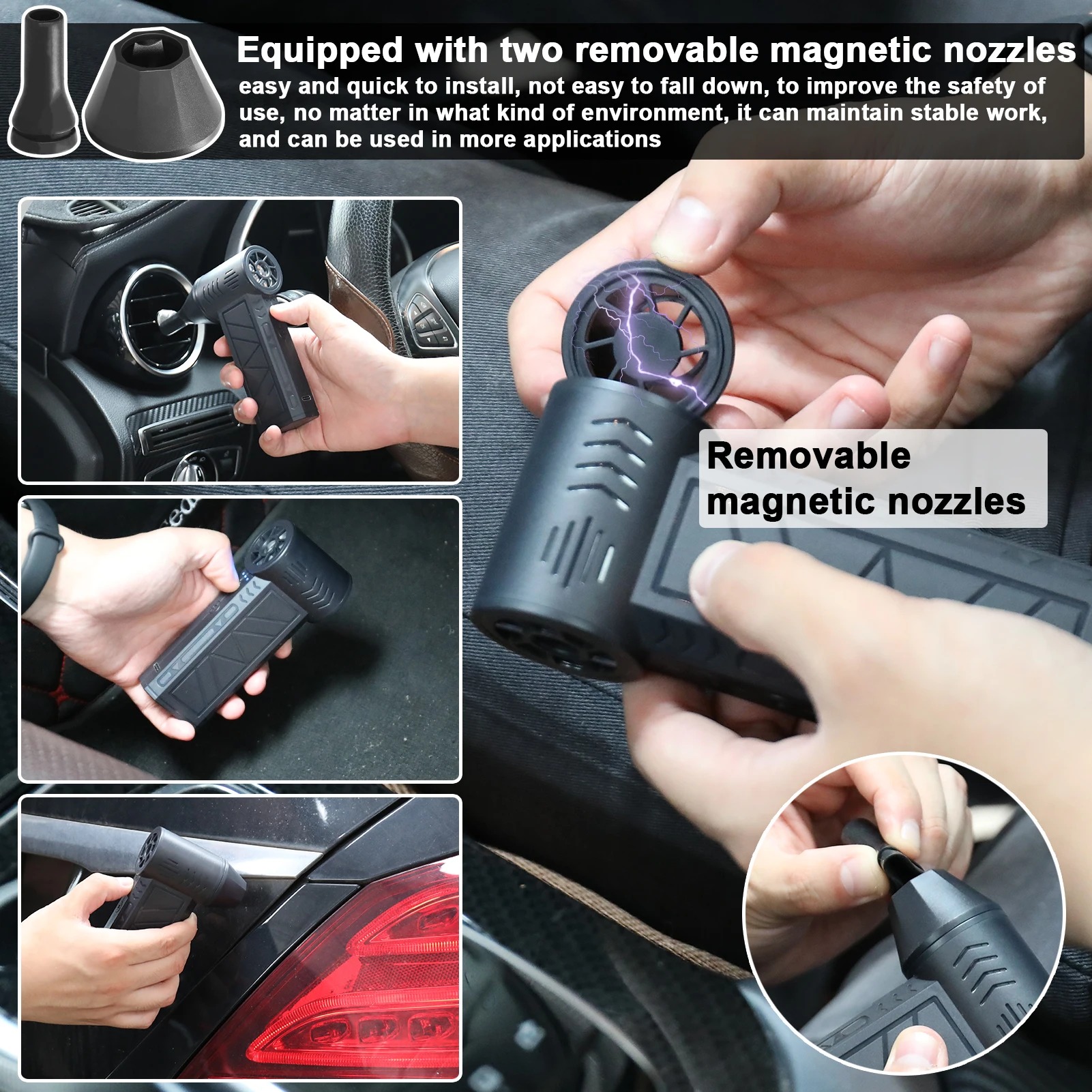 Souffleur Turbo Jet ZY7400-PRO – 130 000 tr/min, Ventilateur Violent Multifonction image 3