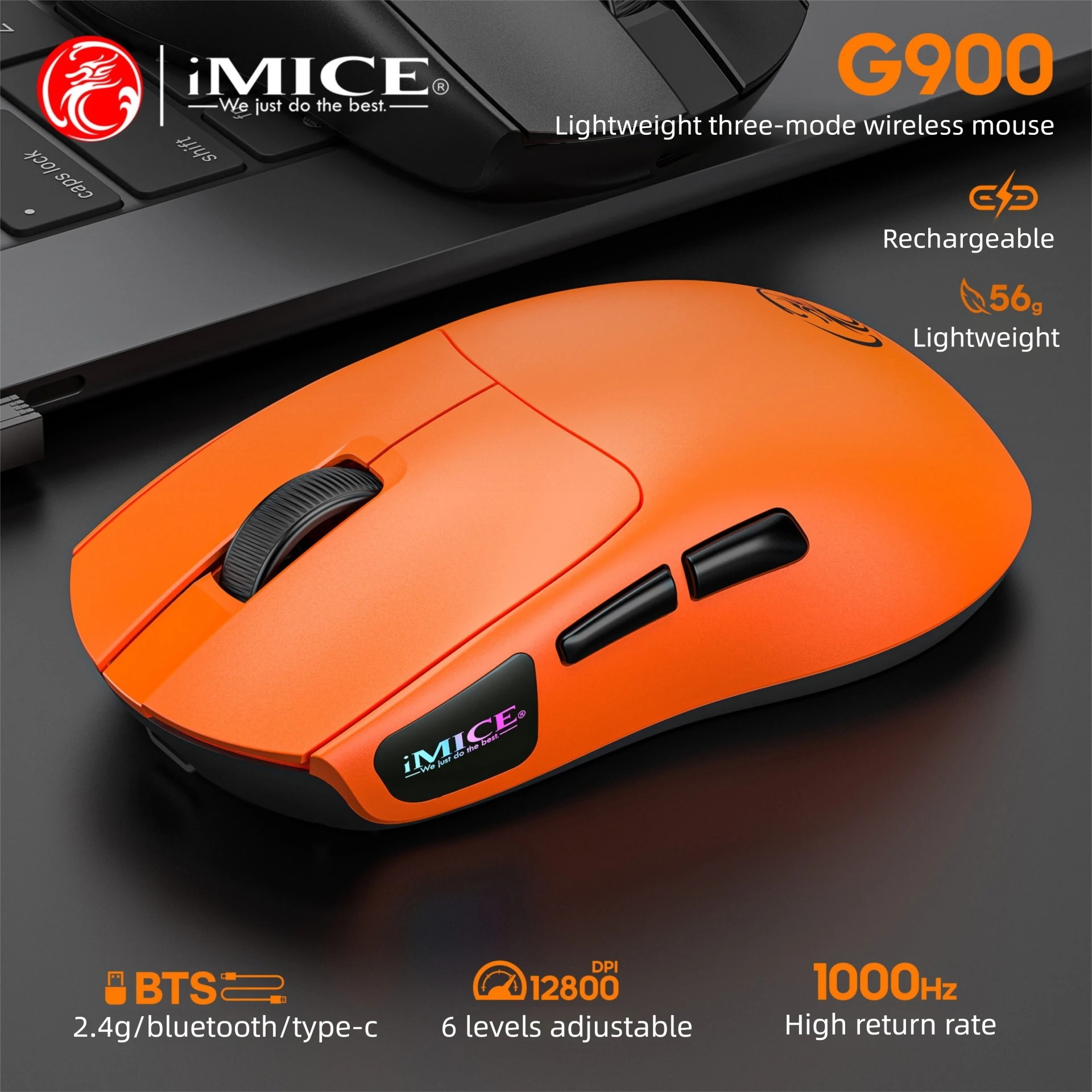 Souris Gamer Sans Fil Tri-mode – Performance 12800 DPI et Rechargeableimage 4
