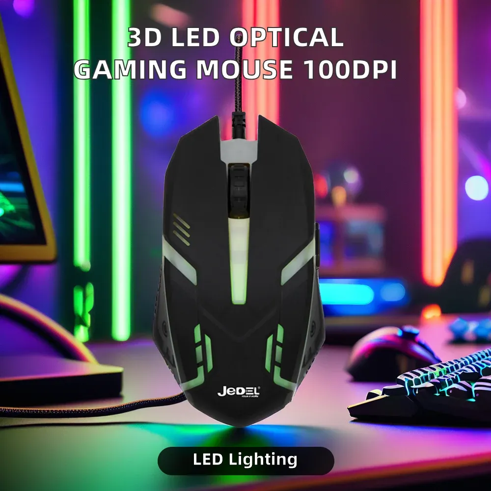 Souris Gaming Filaire USB avec Rétroéclairage LED | Capteur Optique 3D 1000 DPI image 3