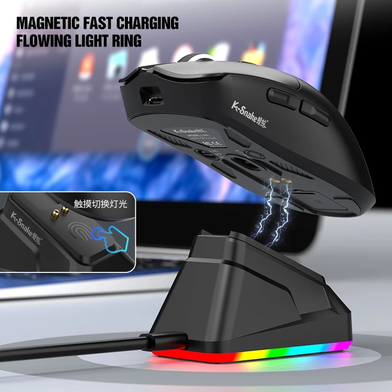 Souris Gaming Sans Fil K-sanke X11 – Charge Magnétique & Capteur PAW3311 image 3