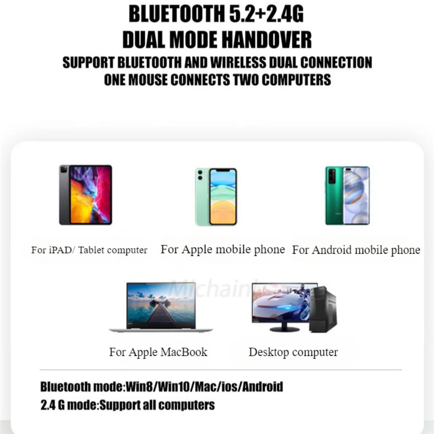 Souris Sans Fil Bluetooth Rechargeable LED – Ergonomique, Silencieuse, Idéale Portable, Jeu et Bureauimage 4