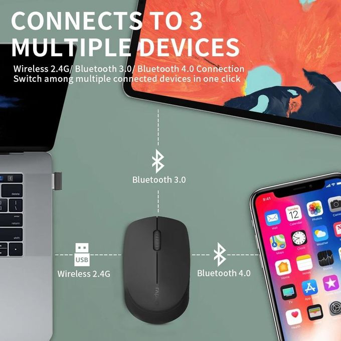 Souris Sans Fil Multi-Mode Rapoo M100G Silent | Bluetooth 5.0 & 2.4G | 2400 DPIimage-2