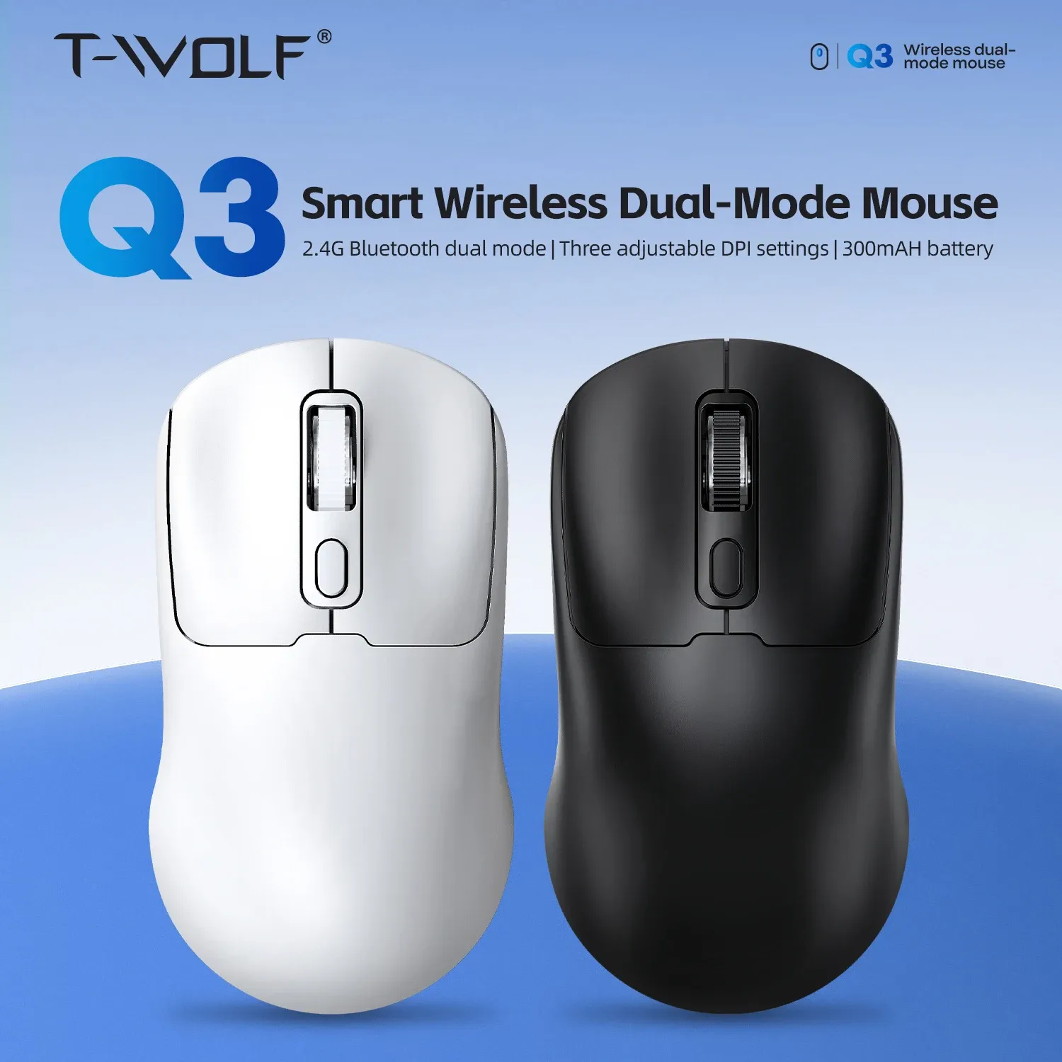Souris Sans Fil Rechargeable Bluetooth + 2.4G – Souris Optique Silencieuse 1200 DPI Portable pour Mac et PC image 1