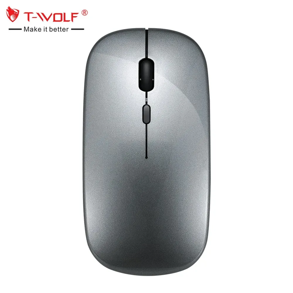 Souris Sans Fil Slim Rechargeable – Souris Optique Bluetooth + 2.4GHz Ultra-Fine pour Bureau et Télétravail
