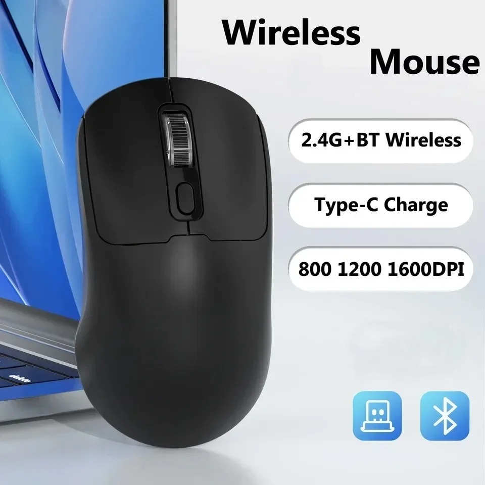 Souris Sans Fil Ultra-Nomade | Bluetooth 5.4 + 2.4G | Souris Ergonomique Rechargeable pour Ordinateur Portable, PC, Bureau & Déplacements (800-1600 DPI)image-2