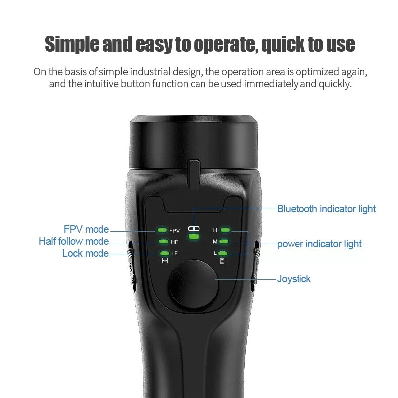 Stabilisateur de Cardan Pliable Pro-Gimbal : 3 Axes, Trépied et Suivi Intelligentimage-2