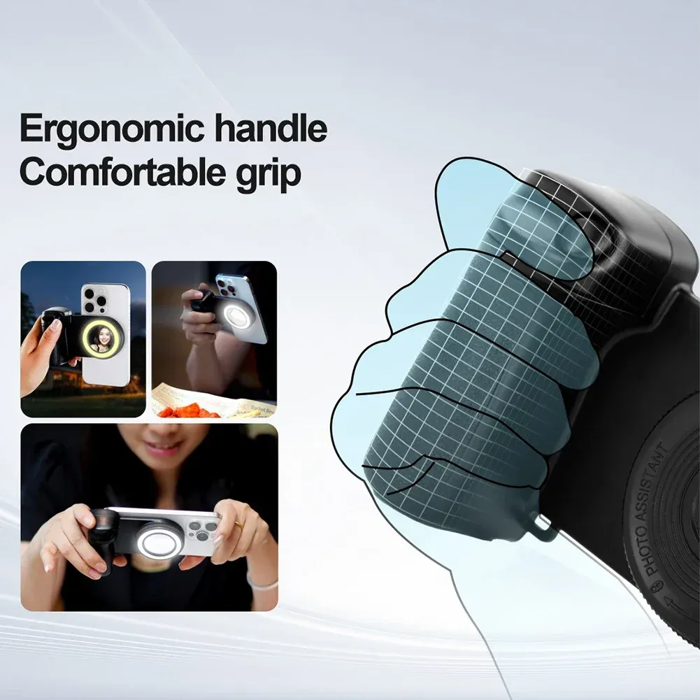 Stabilisateur Magnétique MagSafe avec Selfie Light – Poignée Anti-secousse et Bluetoothimage-2