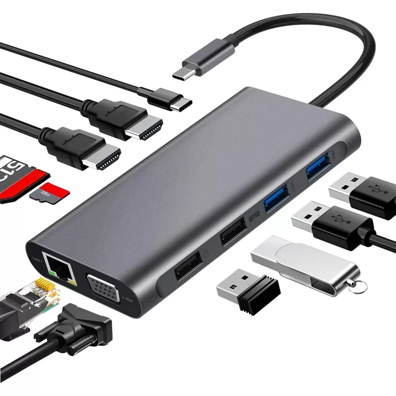 Station D'accueil pour Ordinateur HUB USB C 11 en 1image-2