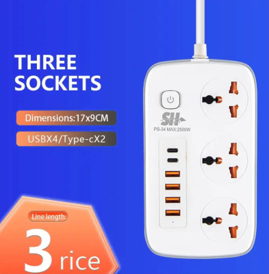 GENERALE - Station de Charge SH PS-34 – Multiprise Haute Puissance 2500W avec 2x Type-C