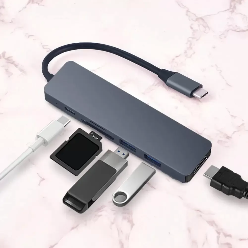 Station HUB 6-en-1 USB-C avec Lecteur de Carteimage-2